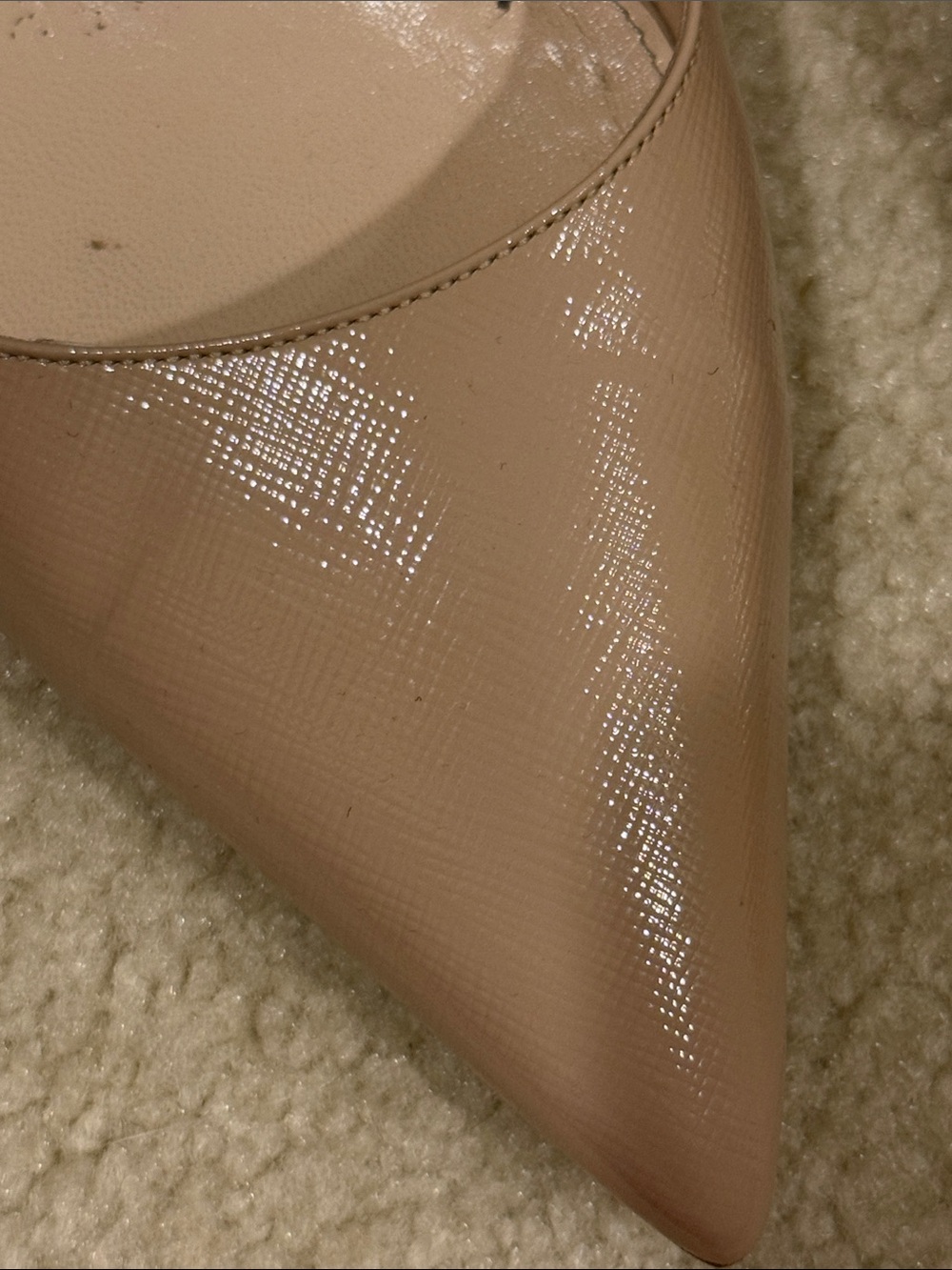 Prada Blush Patent Leather Pointed-Toe Stiletto Pumps - Picture 6 of 8